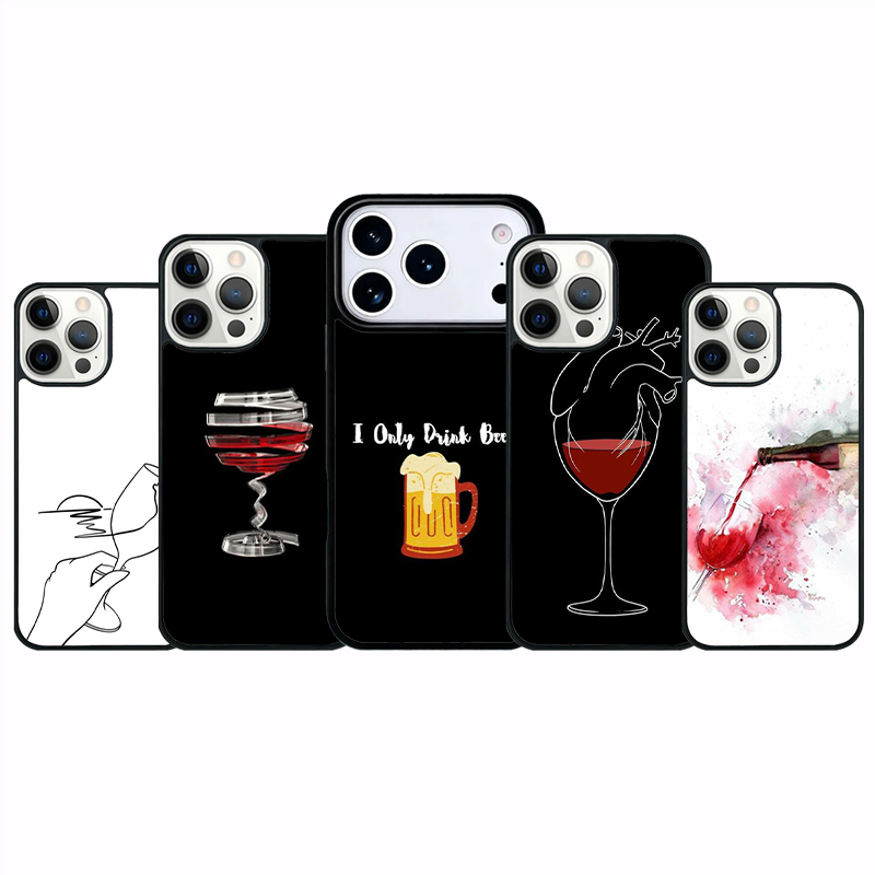 Wine Plus Beer - เคสโทรศัพท์ลายเบียร์ไวน์แดง สำหรับ iPhone 16 17 Pro