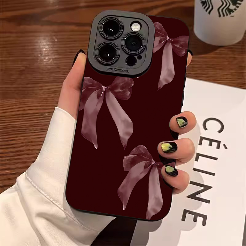 Wine & Beer Unlimited Spirits - เคสโทรศัพท์ลายโบว์สีไวน์แดง สำหรับ Samsung Galaxy S25 FE