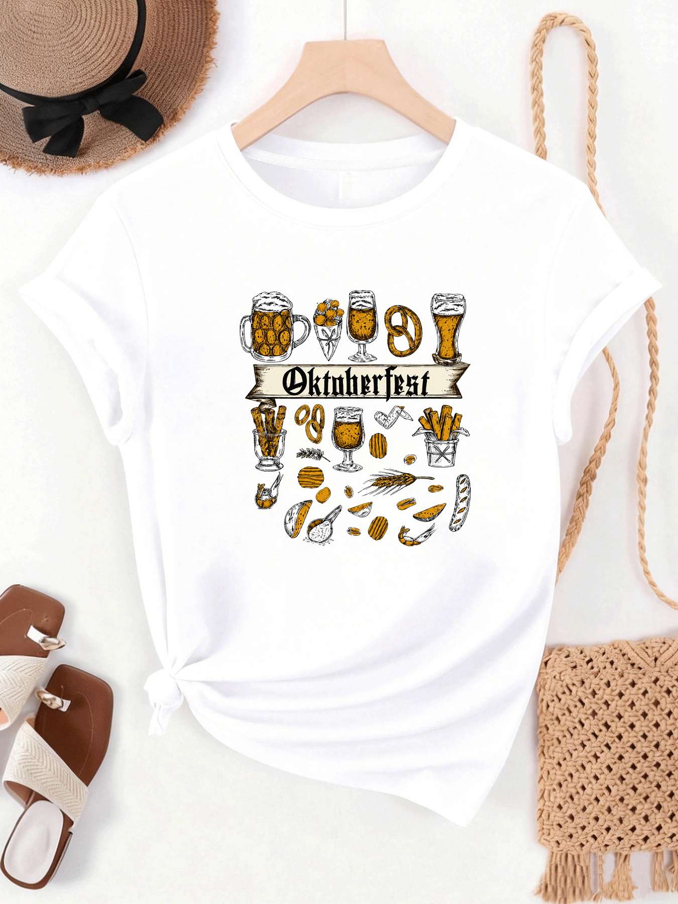 【MYJ06261】เสื้อยืดผู้หญิงไซส์ใ - Wine Plus Beer บทวิจารณ์และราคา